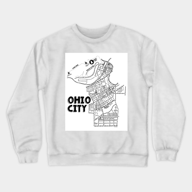 Ohio City Map Crewneck Sweatshirt by fiberandgloss